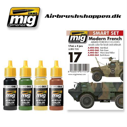 A.MIG 7151 MODERN FRENCH ARMED FORCES COLORS  4 x 17 ml